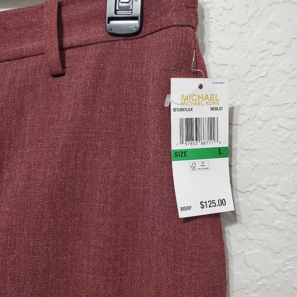 Michael Kors Women's High Rise Merlot Trousers Size Large NWT